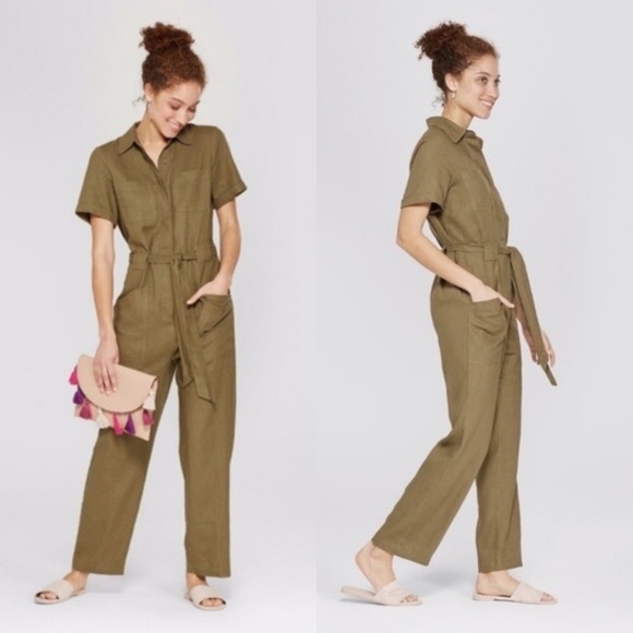 a new day Pants - A New Day (Target) Olive Green Utility Jumpsuit